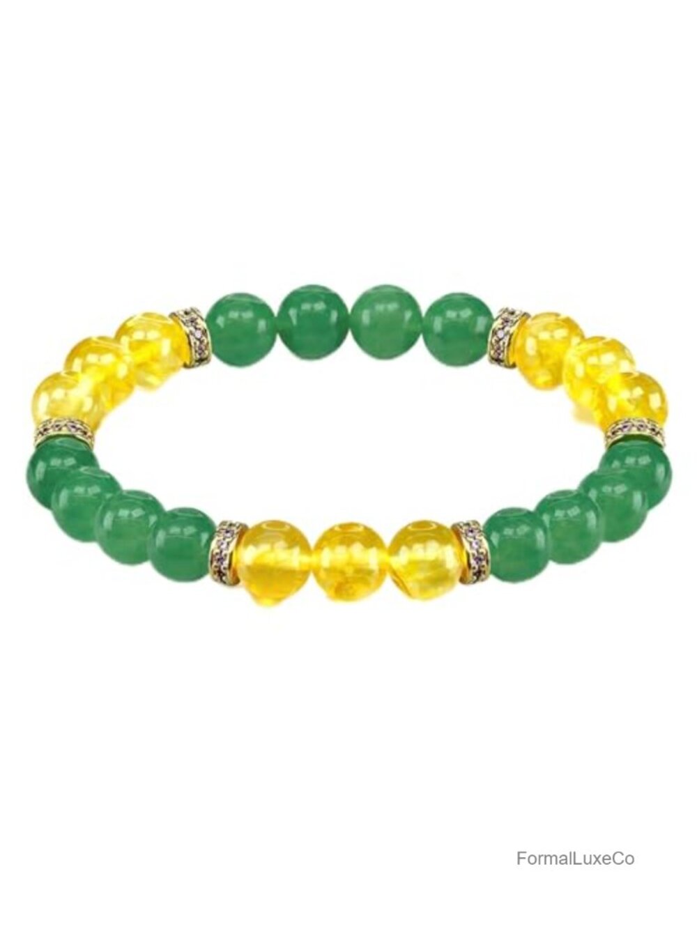 Natural Gemstone Beaded Stretch Bracelet - Meditation Jewelry